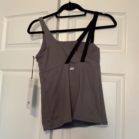 Alo Yoga Repose Tank, purple dusk/black, size S - Picture 2 of 6
